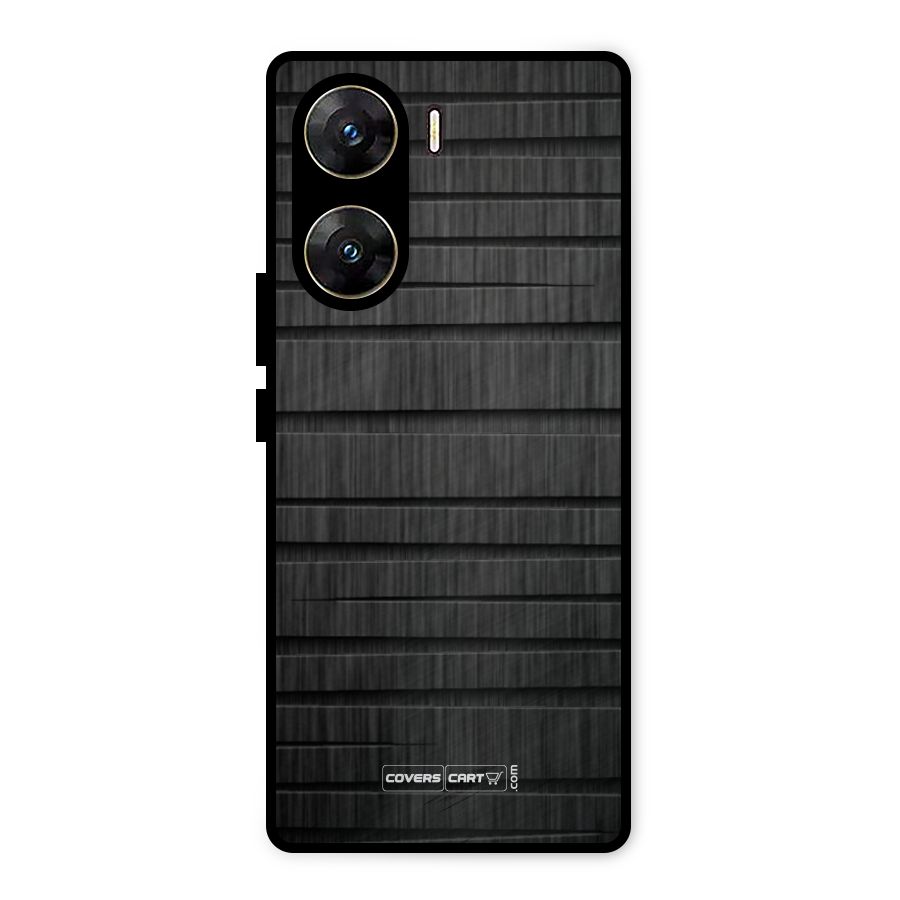 Black Abstract Metal Back Case for Vivo V29e