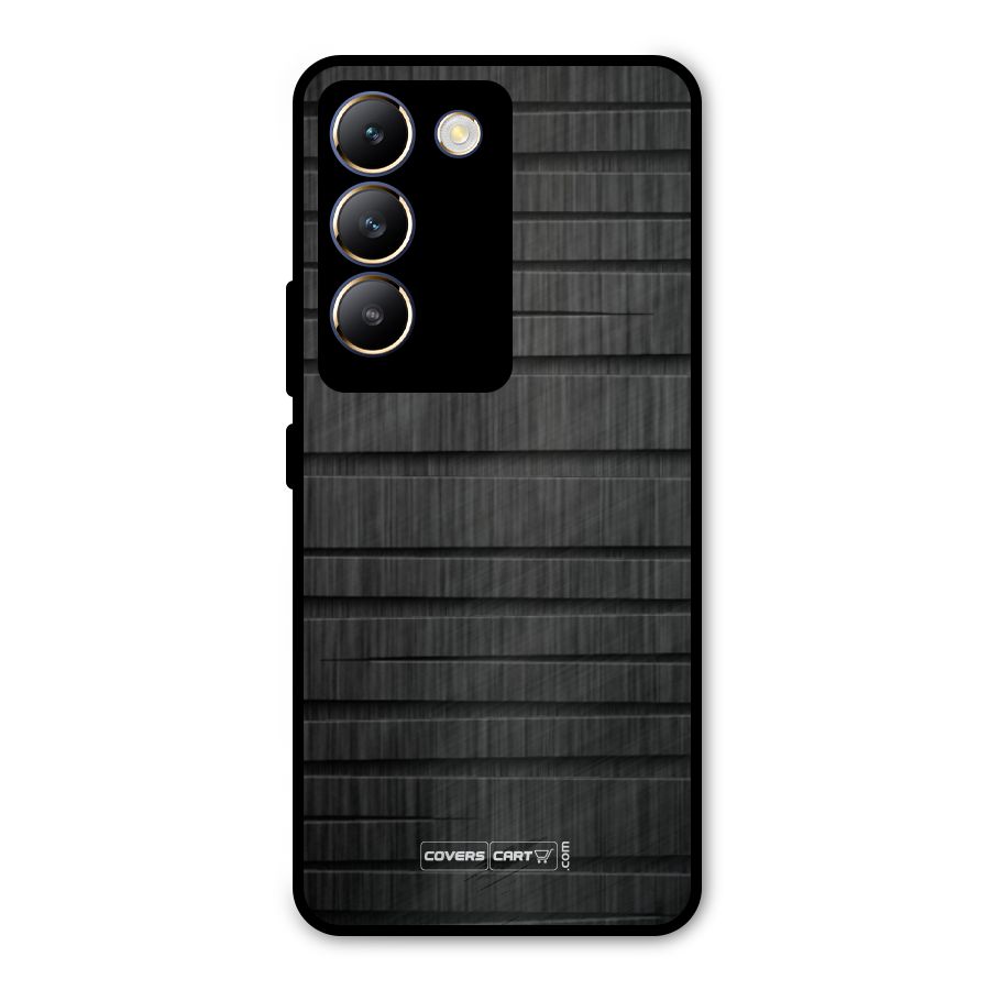Black Abstract Metal Back Case for Vivo Y200e