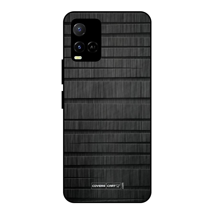 Black Abstract Metal Back Case for Vivo Y21G