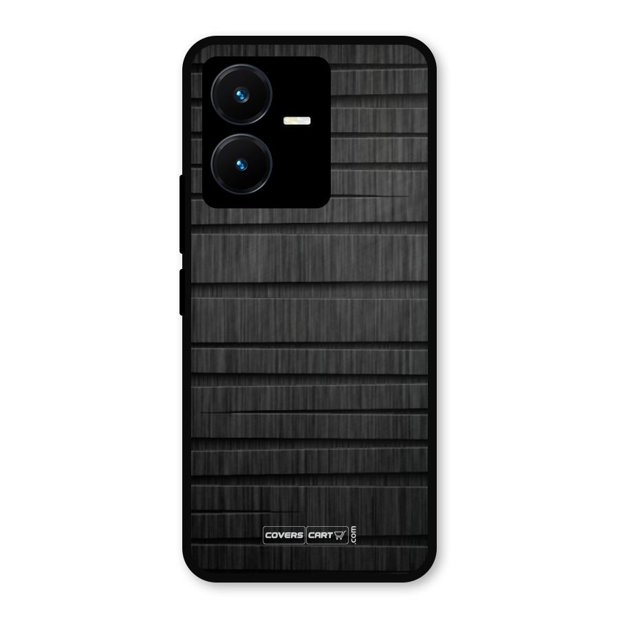 Black Abstract Metal Back Case for Vivo Y22