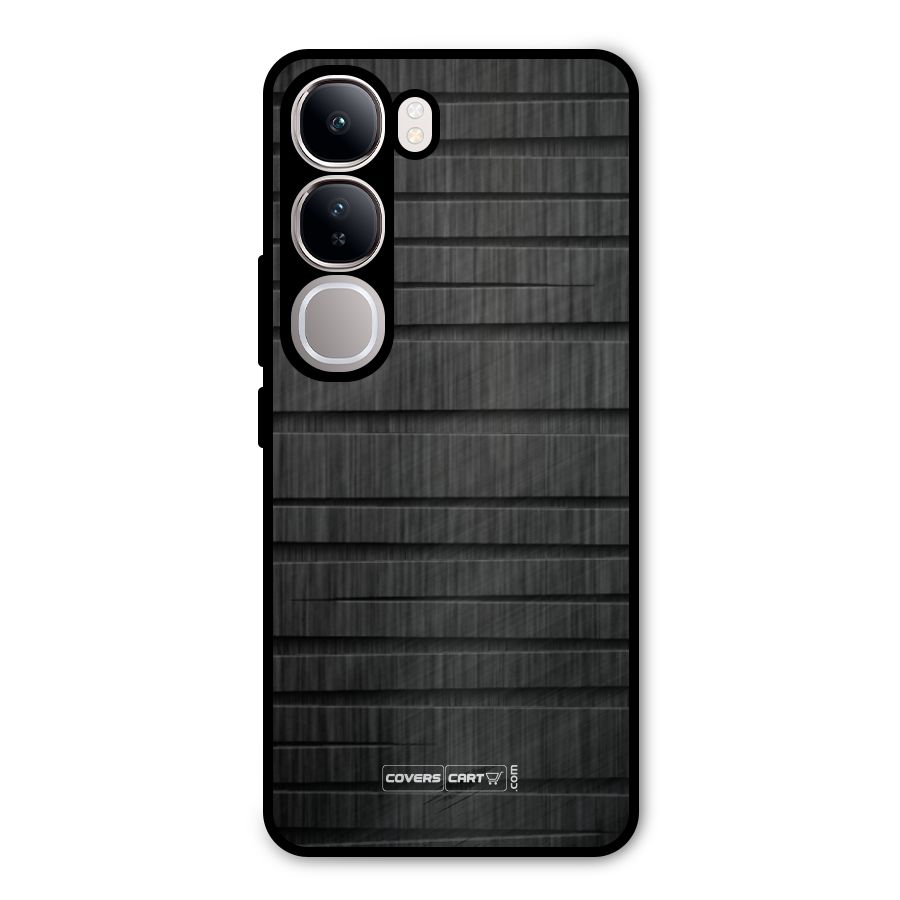 Black Abstract Metal Back Case for Vivo Y300