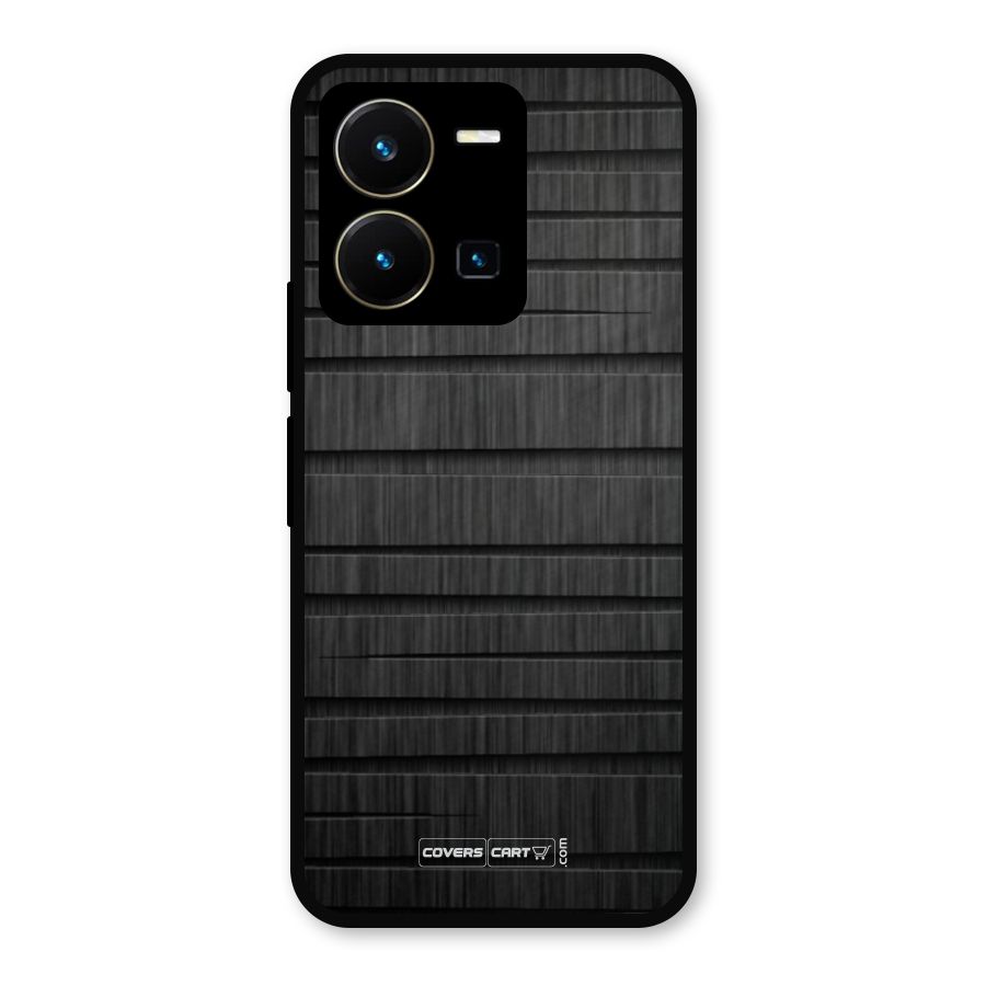 Black Abstract Metal Back Case for Vivo Y35