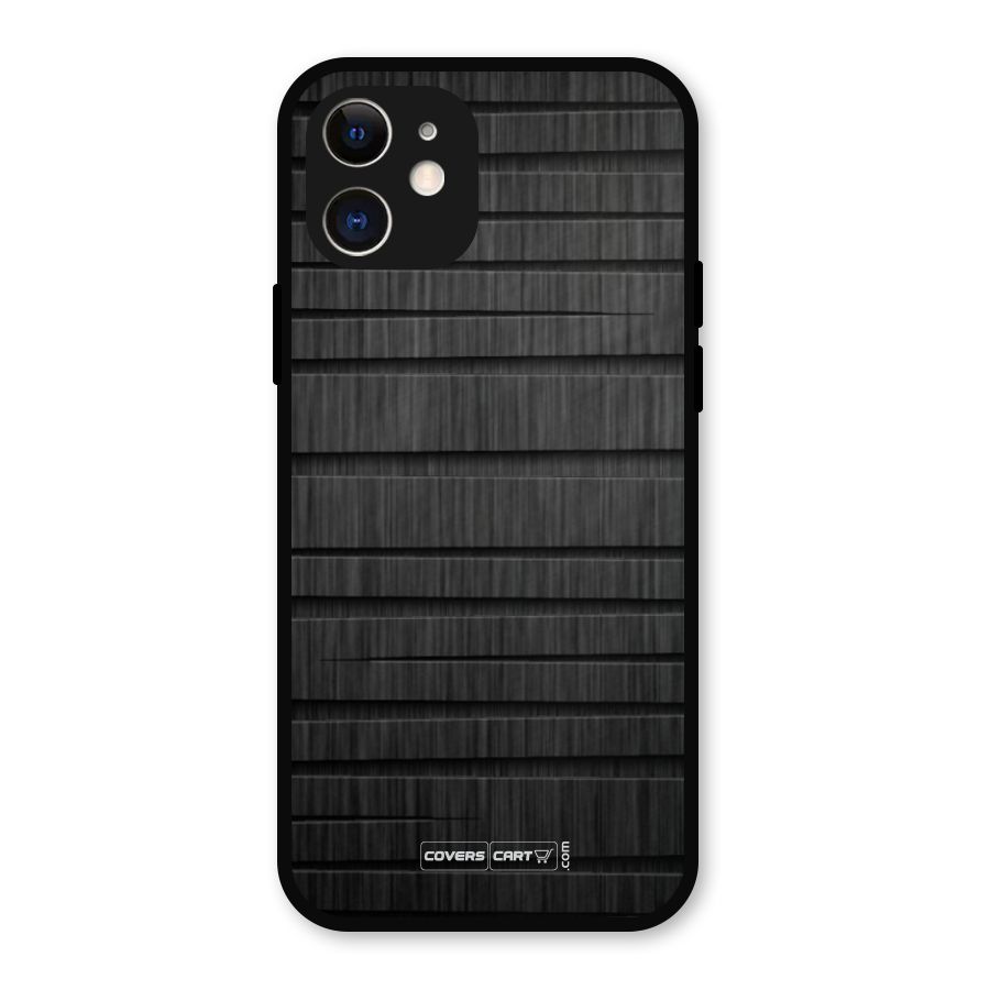 Black Abstract Metal Back Case for iPhone 12