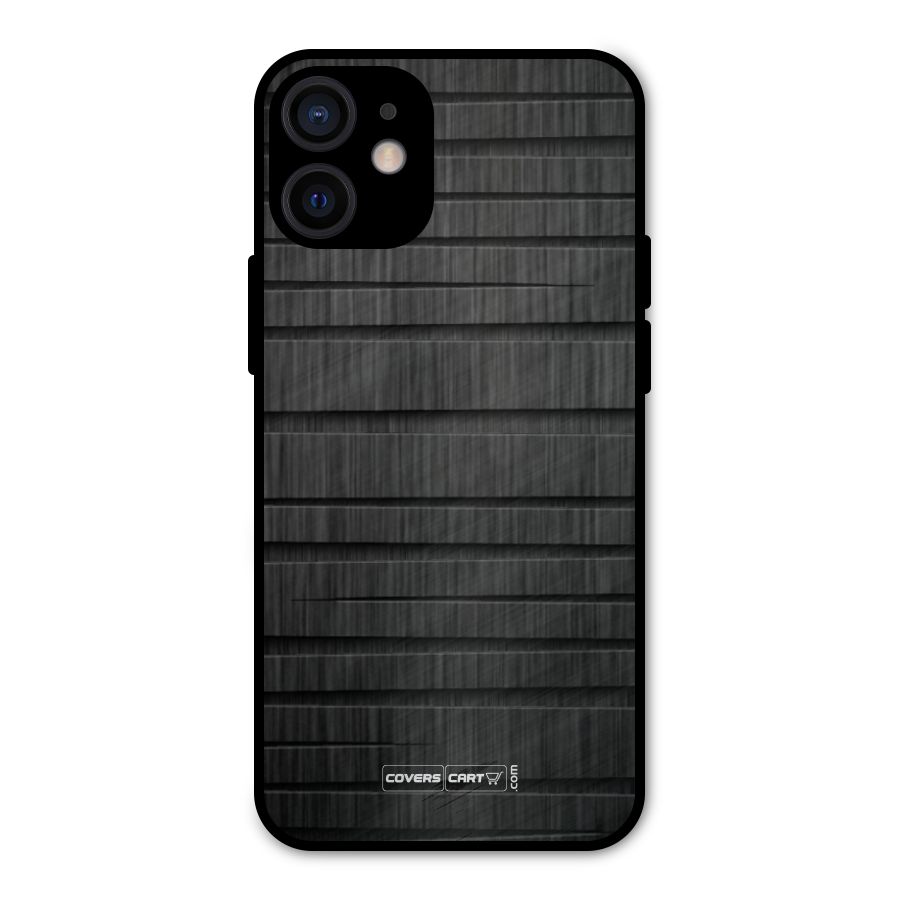 Black Abstract Metal Back Case for iPhone 12 Mini