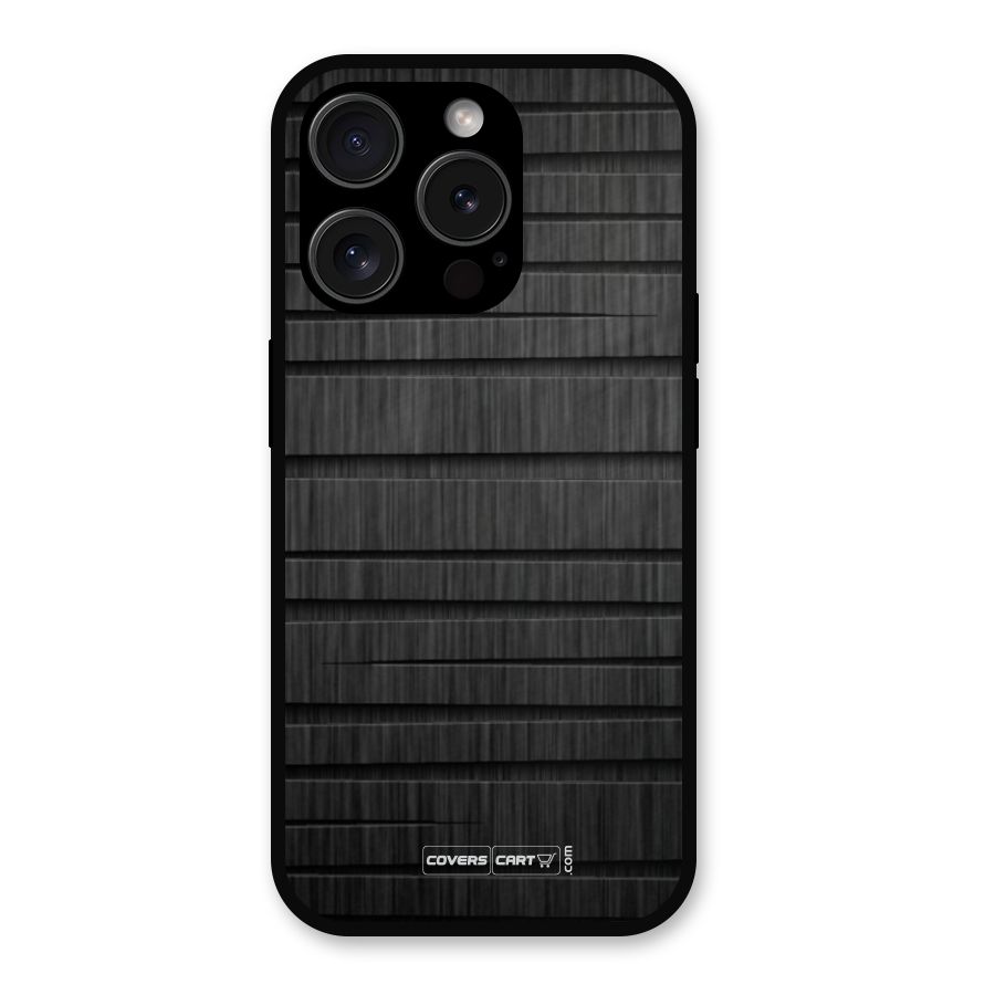 Black Abstract Metal Back Case for iPhone 15 Pro