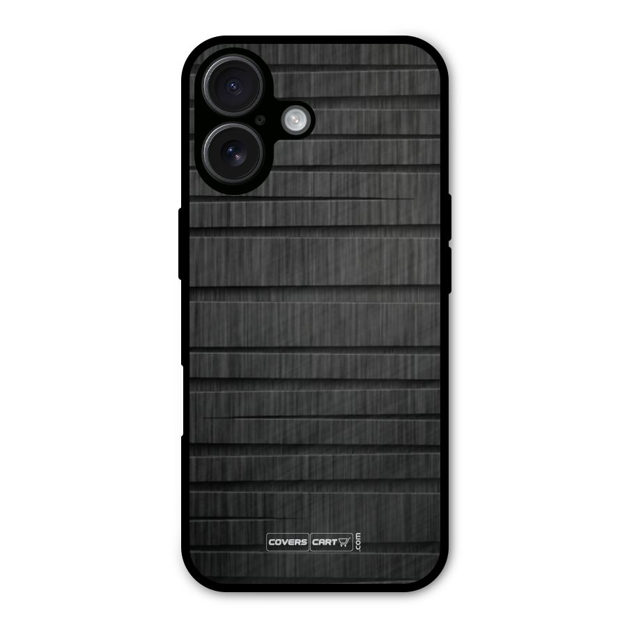 Black Abstract Metal Back Case for iPhone 16