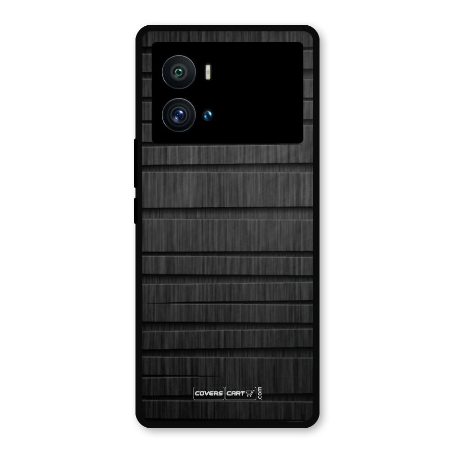Black Abstract Metal Back Case for iQOO 9 Pro