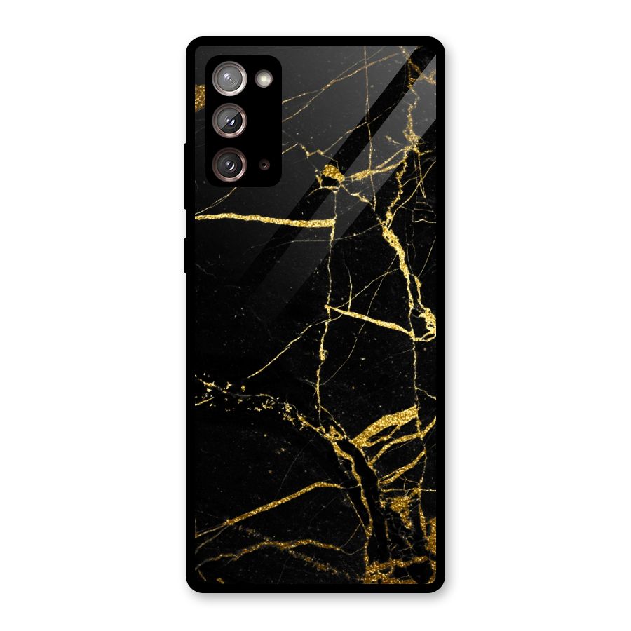 Black And Gold Design Glass Back Case for Galaxy Note 20