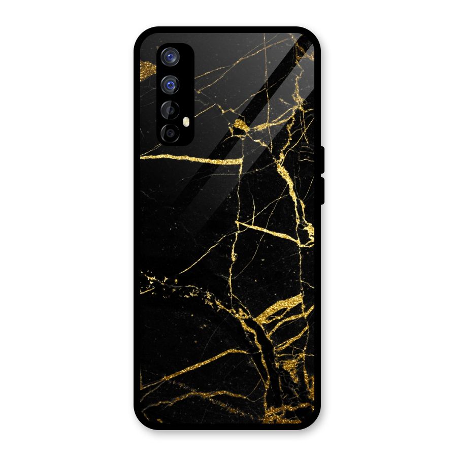 Black And Gold Design Glass Back Case for Realme Narzo 20 Pro