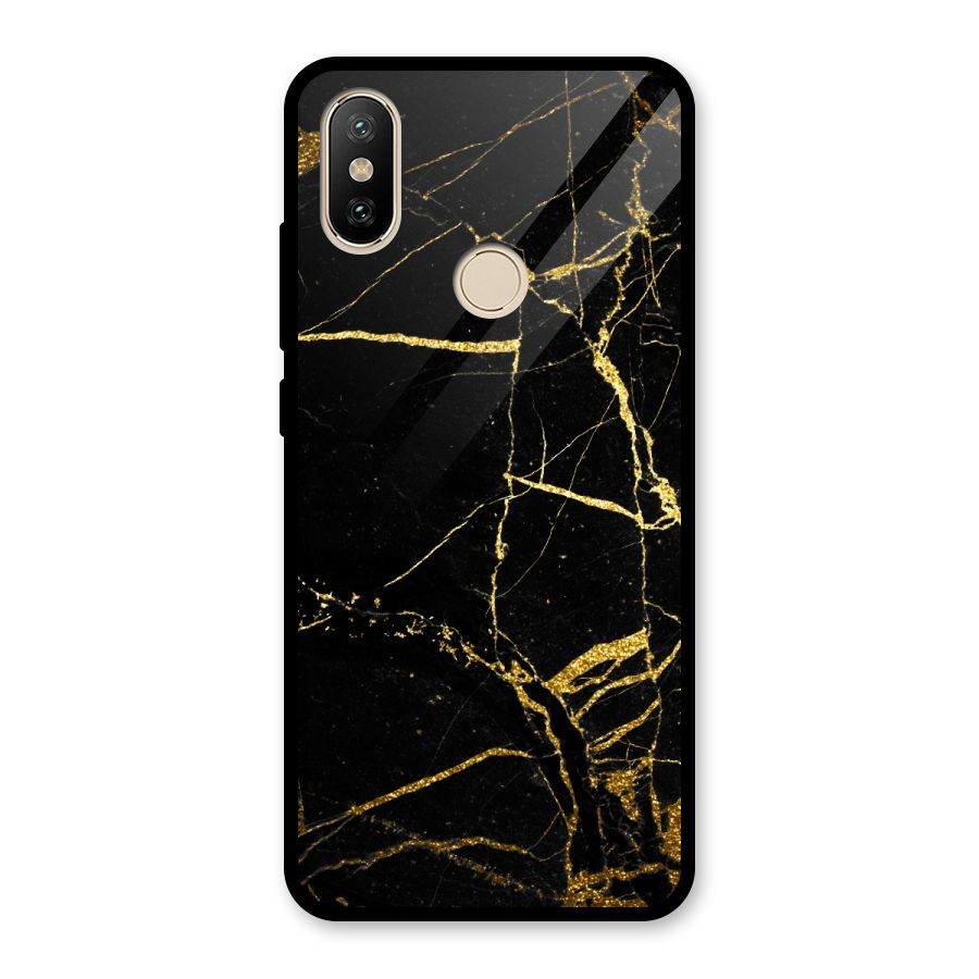 Black And Gold Design Glass Back Case for Redmi A2