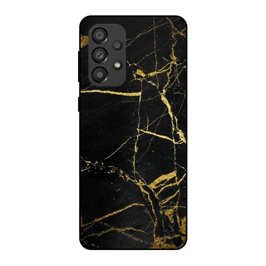 Black And Gold Design Metal Back Case for Galaxy A33 5G