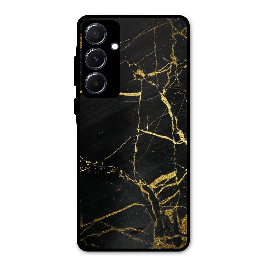 Black And Gold Design Metal Back Case for Galaxy A55