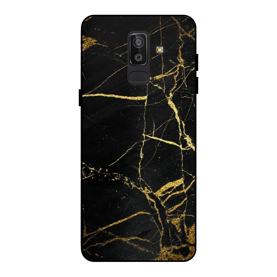 Black And Gold Design Metal Back Case for Galaxy J8