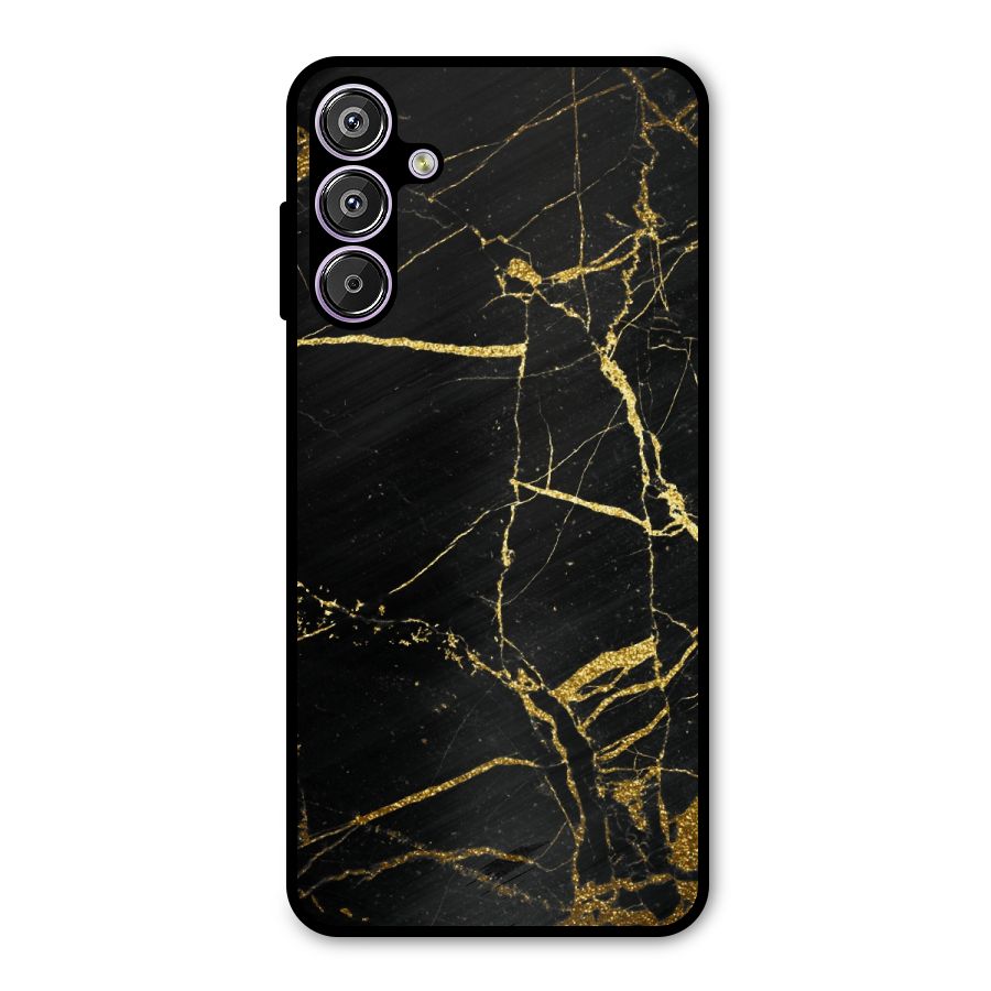 Black And Gold Design Metal Back Case for Galaxy M15