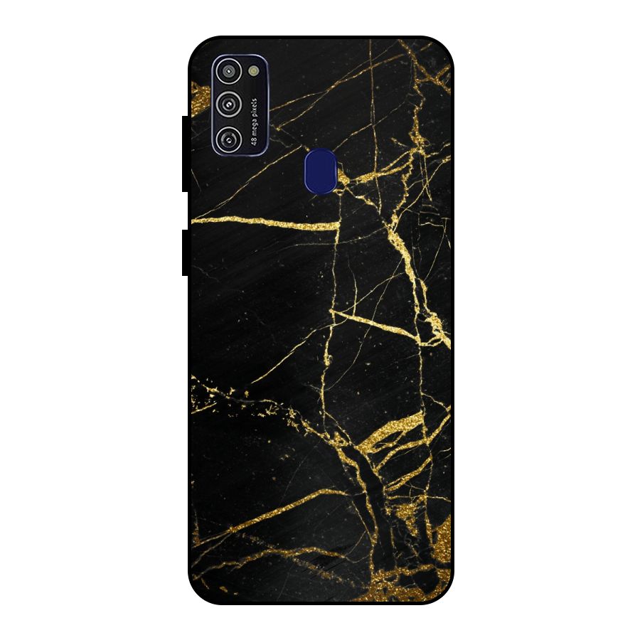 Black And Gold Design Metal Back Case for Galaxy M21