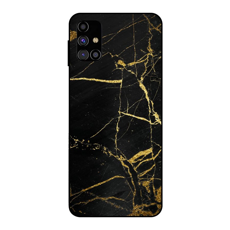Black And Gold Design Metal Back Case for Galaxy M31s