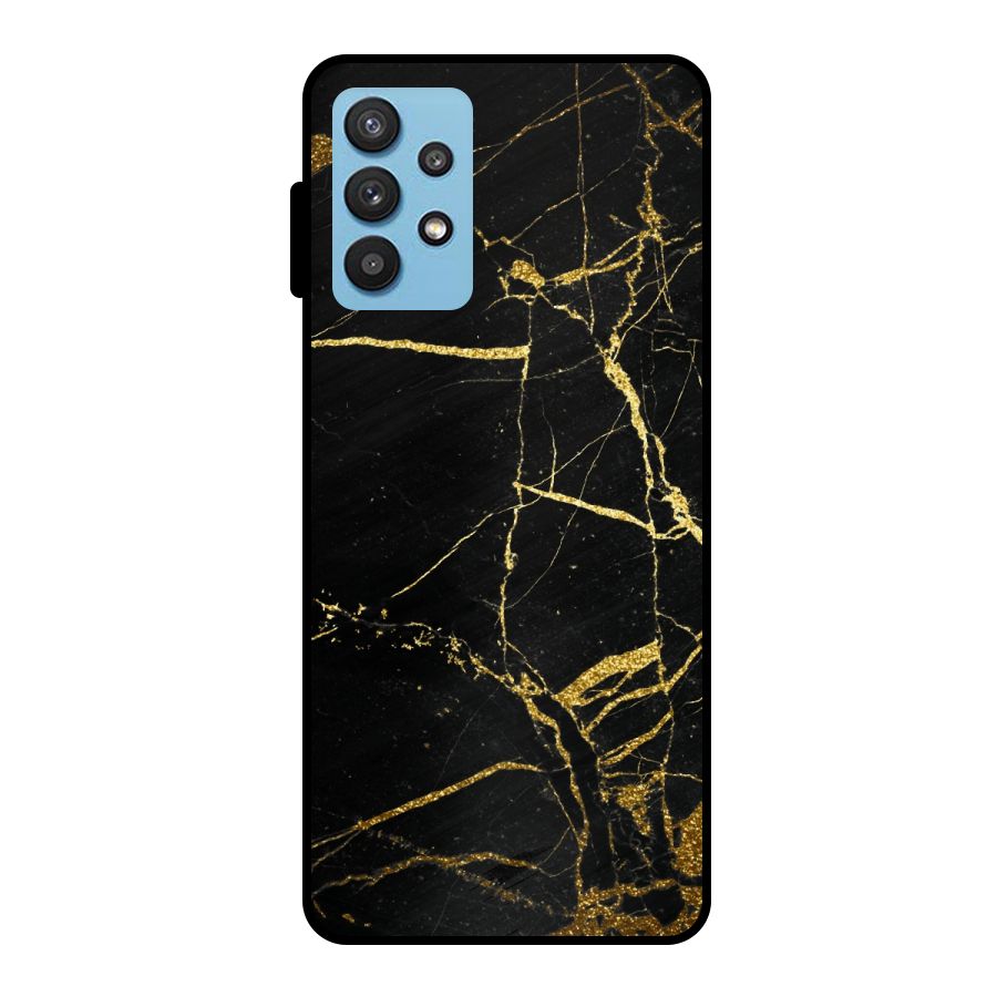Black And Gold Design Metal Back Case for Galaxy M32 5G