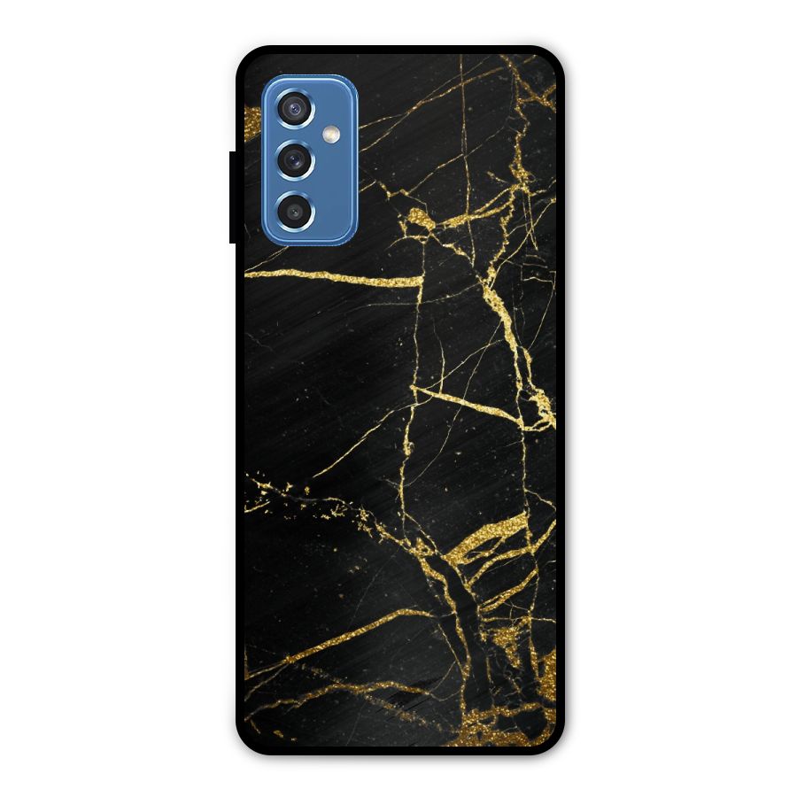 Black And Gold Design Metal Back Case for Galaxy M52 5G