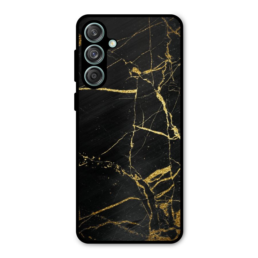 Black And Gold Design Metal Back Case for Galaxy M55 5G