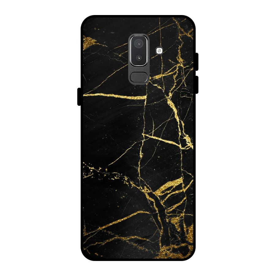 Black And Gold Design Metal Back Case for Galaxy On8 (2018)