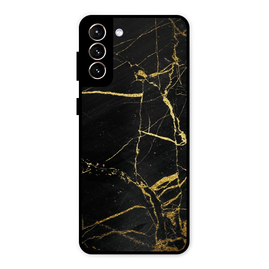 Black And Gold Design Metal Back Case for Galaxy S21 Plus