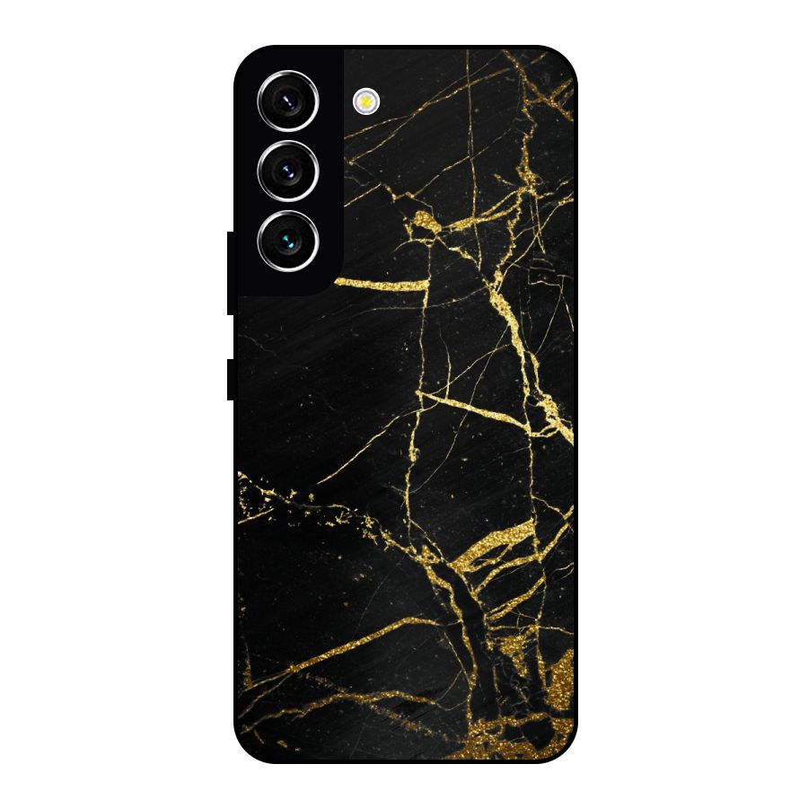 Black And Gold Design Metal Back Case for Galaxy S22 5G