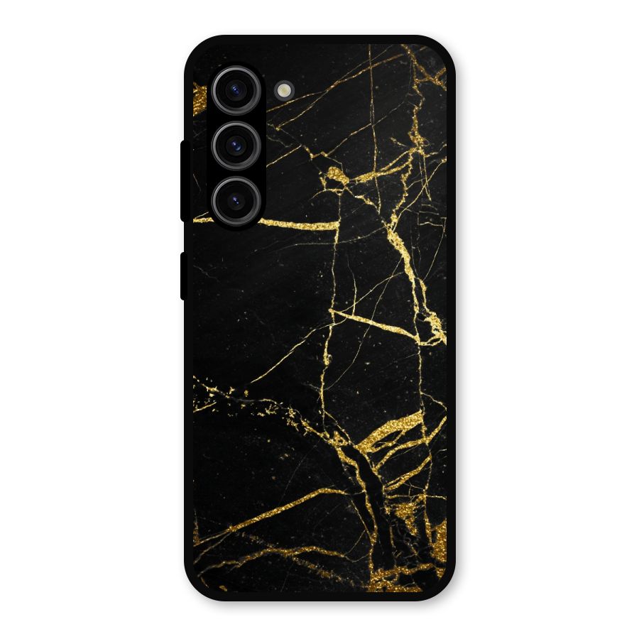 Black And Gold Design Metal Back Case for Galaxy S23