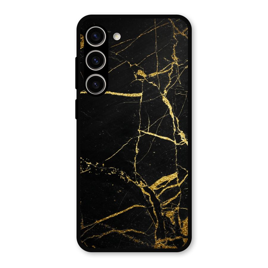 Black And Gold Design Metal Back Case for Galaxy S23 Plus