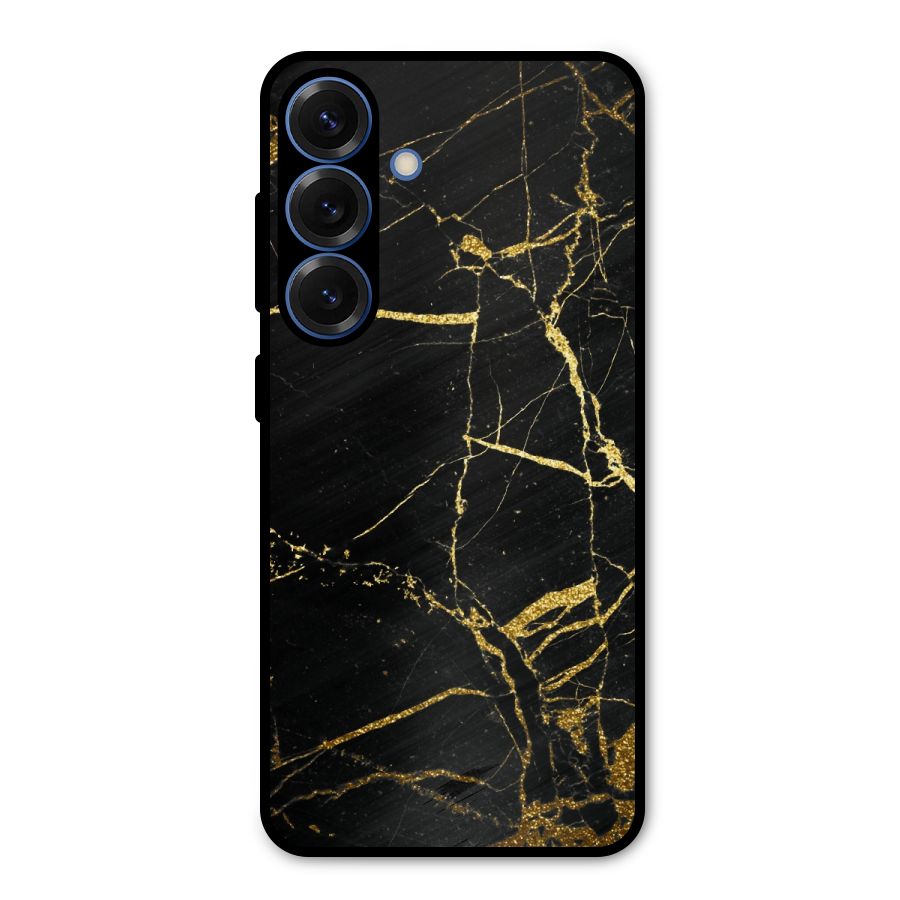 Black And Gold Design Metal Back Case for Galaxy S25