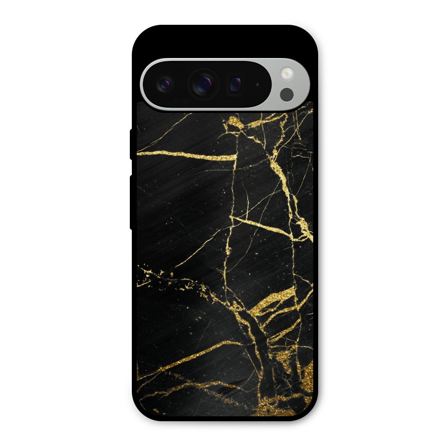 Black And Gold Design Metal Back Case for Google Pixel 9 Pro XL