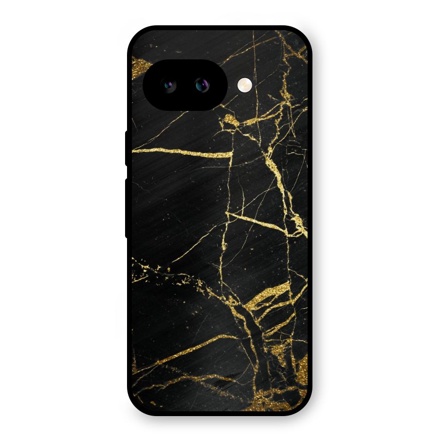 Black And Gold Design Metal Back Case for Google Pixel 9a