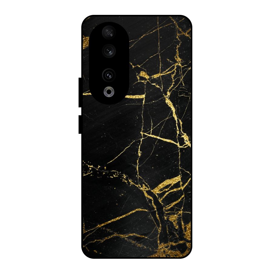 Black And Gold Design Metal Back Case for Honor 90