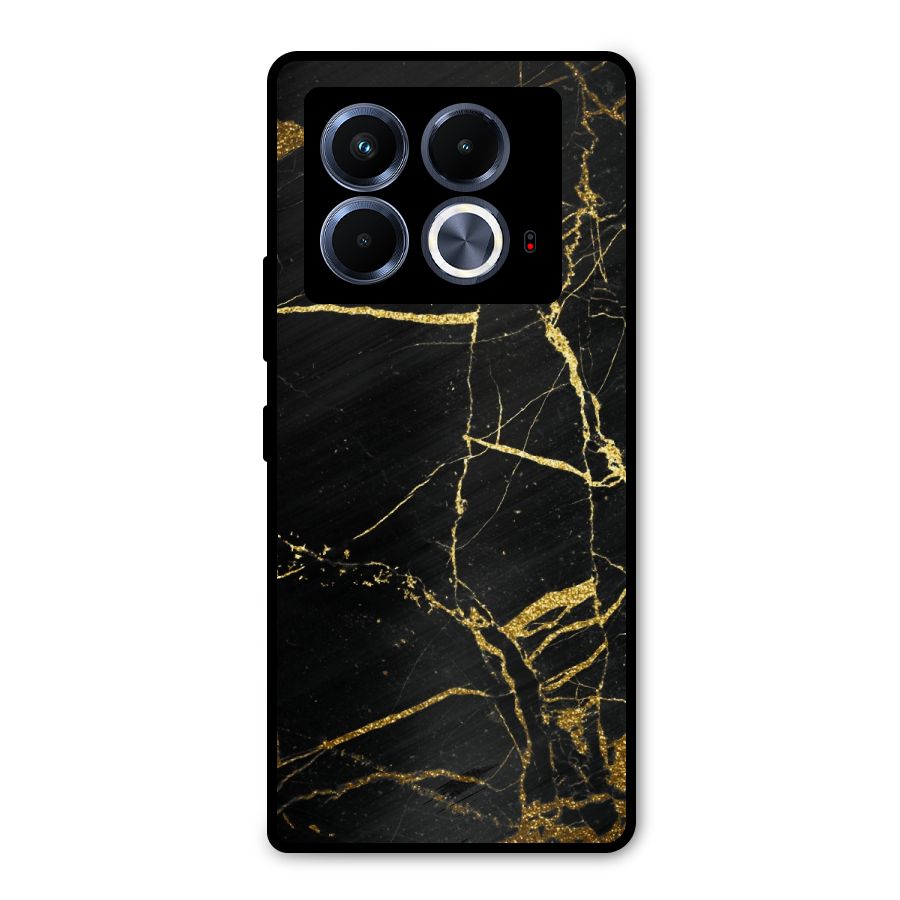 Black And Gold Design Metal Back Case for Infinix Note 40 5G