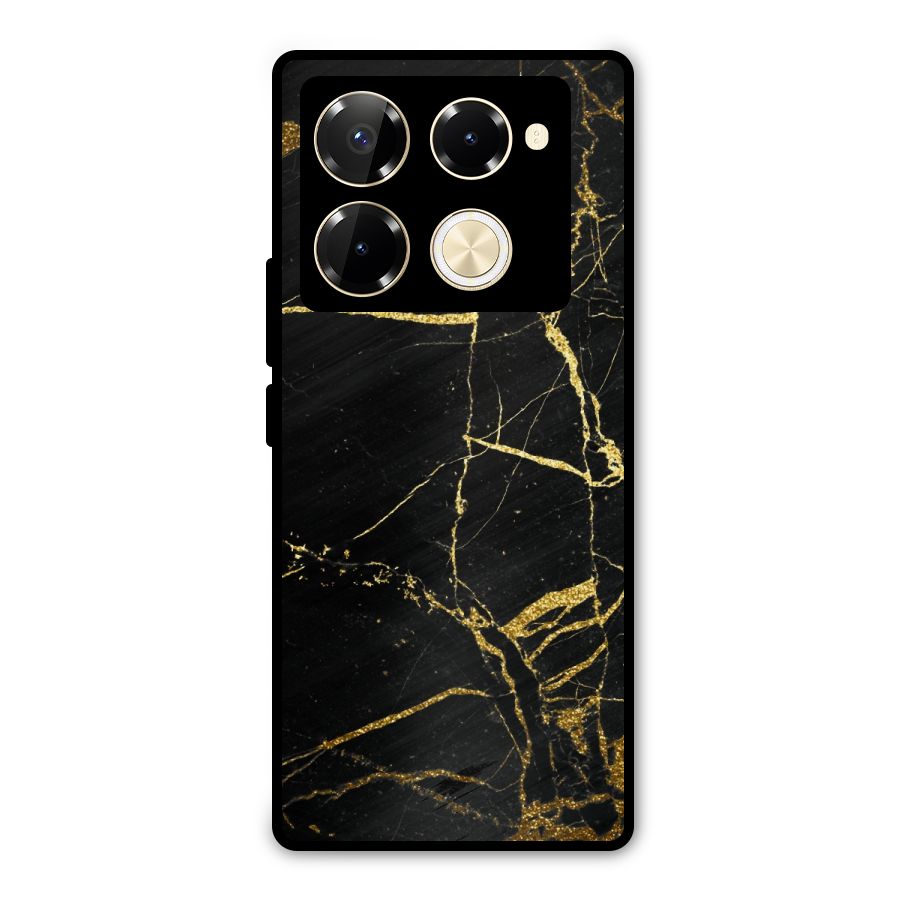 Black And Gold Design Metal Back Case for Infinix Note 40 Pro