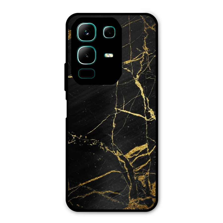 Black And Gold Design Metal Back Case for Infinix Note 50x
