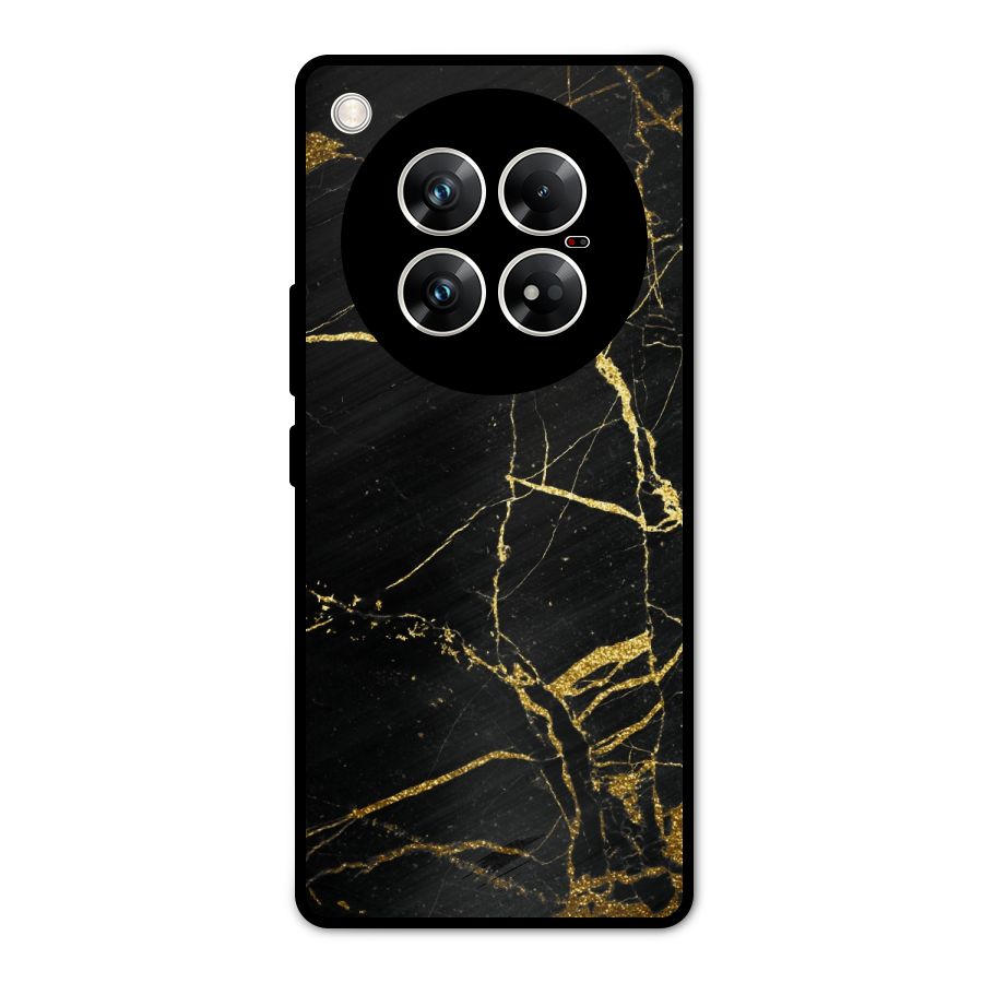 Black And Gold Design Metal Back Case for Infinix Zero 40 5G