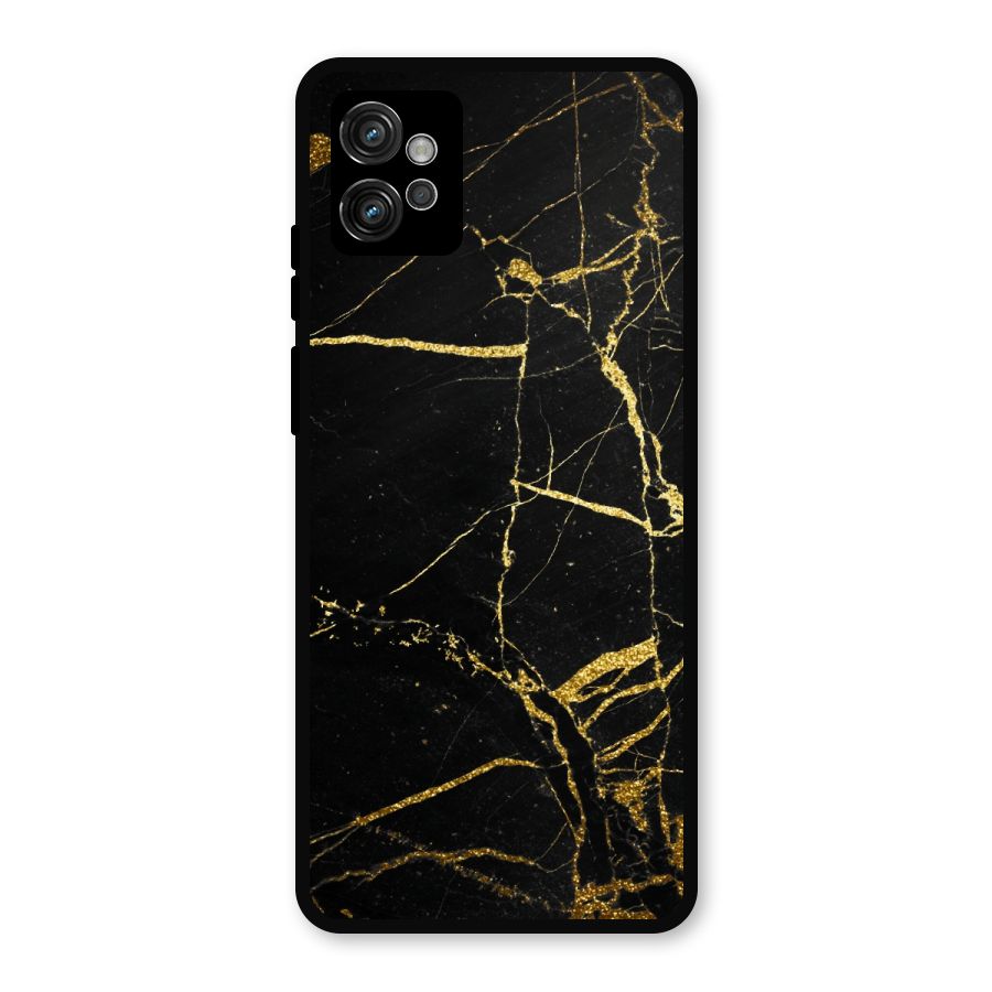 Black And Gold Design Metal Back Case for Moto G32