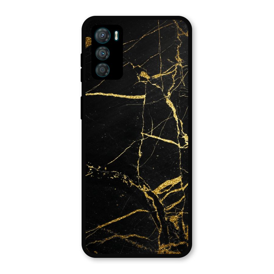 Black And Gold Design Metal Back Case for Moto G42