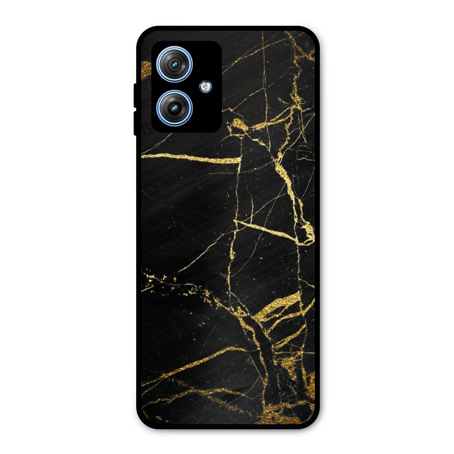 Black And Gold Design Metal Back Case for Moto G54