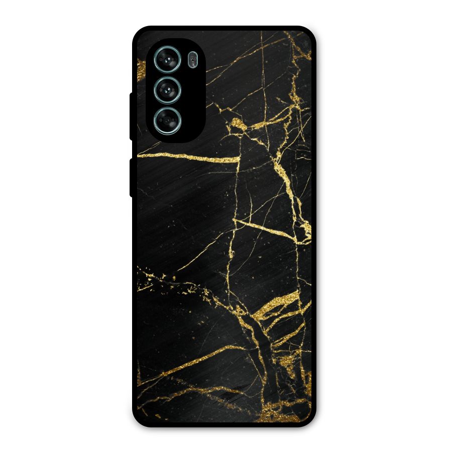 Black And Gold Design Metal Back Case for Moto G62
