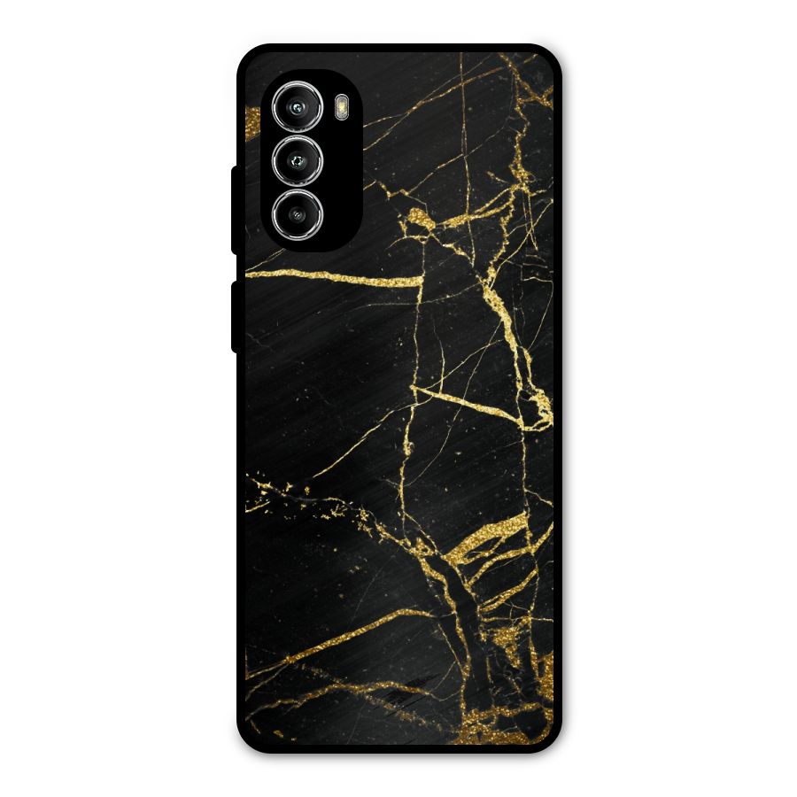 Black And Gold Design Metal Back Case for Moto G82