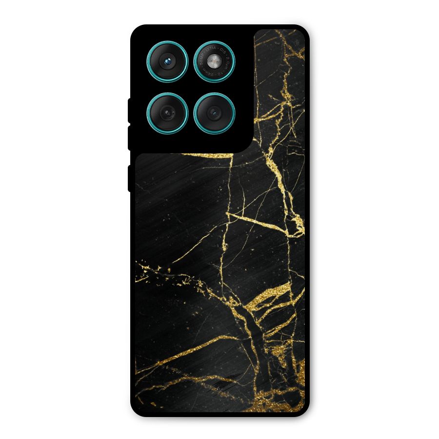 Black And Gold Design Metal Back Case for Motorola Edge 60