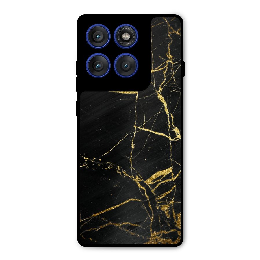 Black And Gold Design Metal Back Case for Motorola Edge 60 Pro
