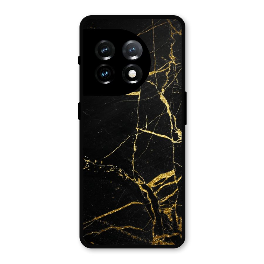 Black And Gold Design Metal Back Case for OnePlus 11