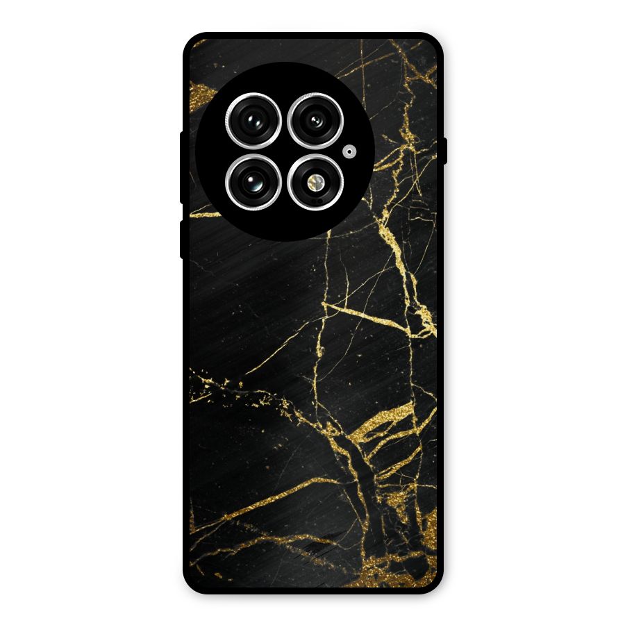 Black And Gold Design Metal Back Case for OnePlus 13