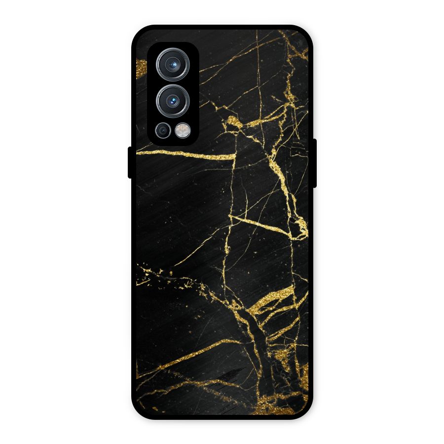 Black And Gold Design Metal Back Case for OnePlus Nord 2 5G