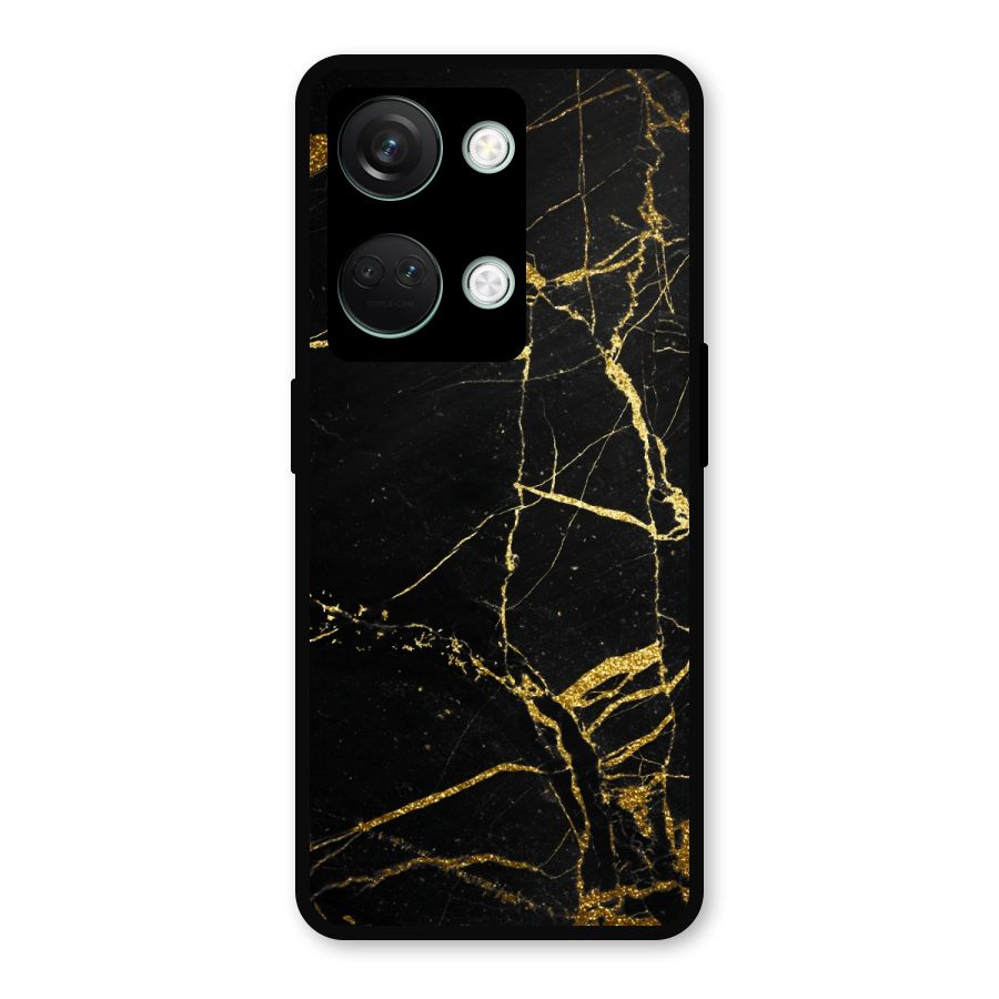 Black And Gold Design Metal Back Case for OnePlus Nord 3