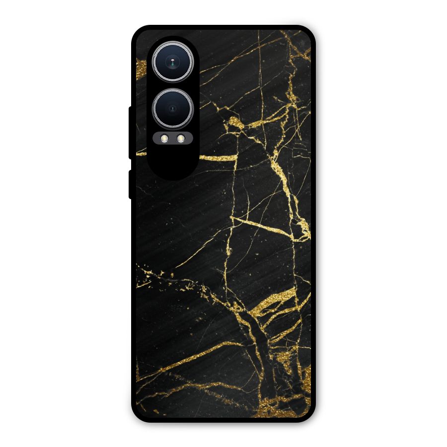 Black And Gold Design Metal Back Case for OnePlus Nord CE4 Lite