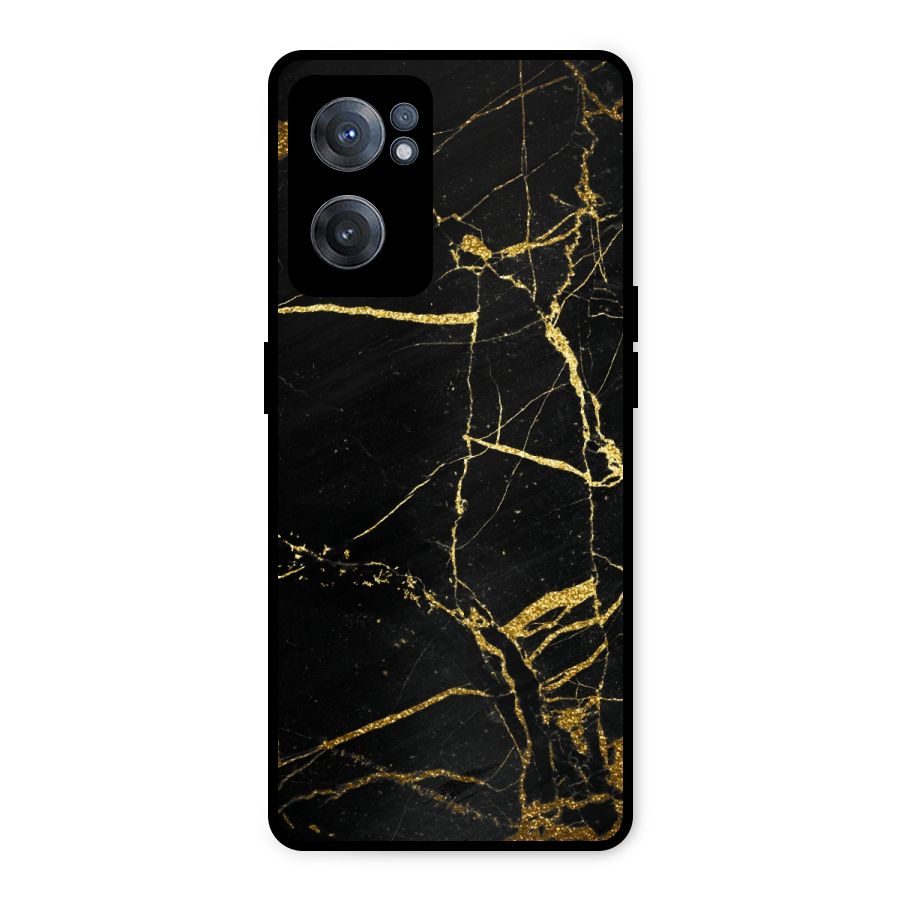 Black And Gold Design Metal Back Case for OnePlus Nord CE 2 5G