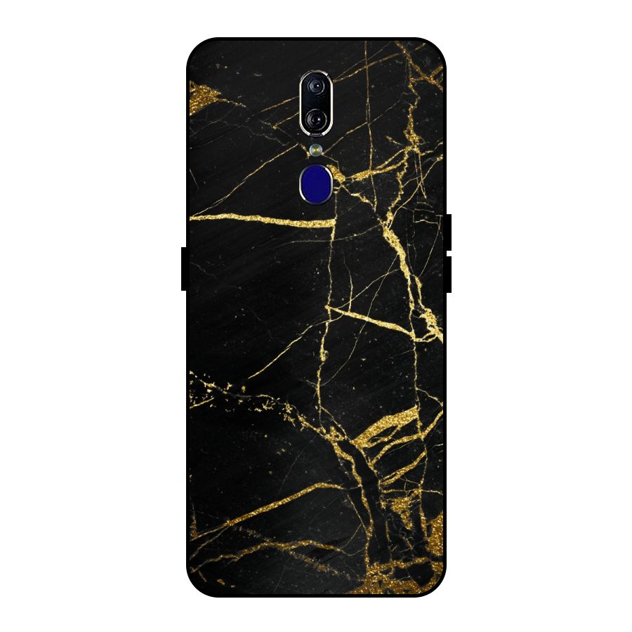 Black And Gold Design Metal Back Case for Oppo F11